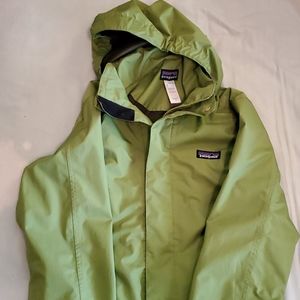 Patagonia womens small lime green rain jacket
